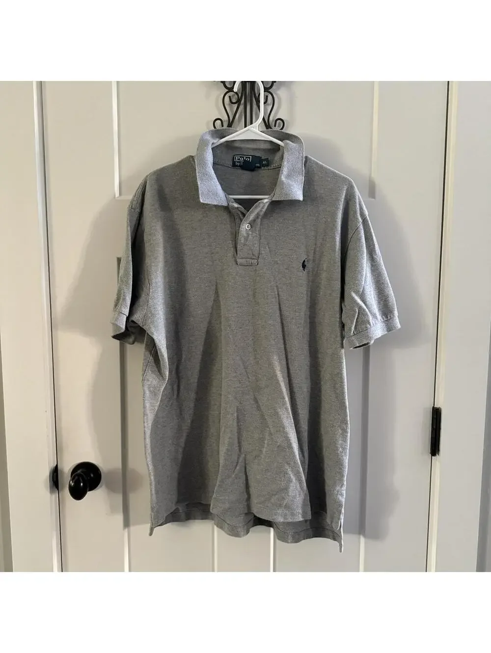 🐎 Classic Polo Ralph Lauren Gray Pony Polo Shirt XL Minimalist Preppy